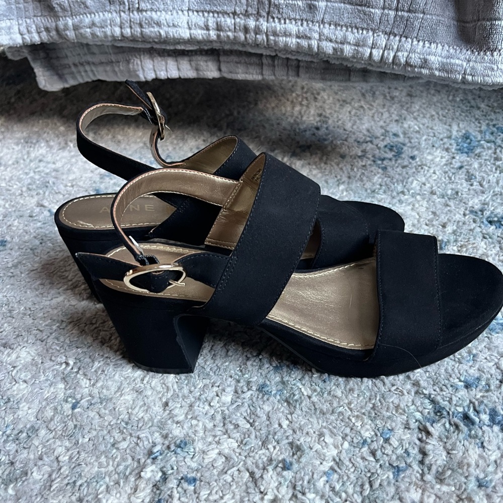 Anne Klein Chunky Black Heels